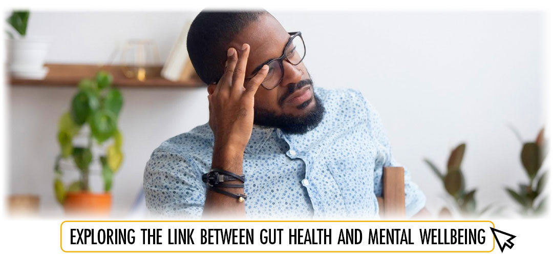 Thoughtful man considering the connection between gut health and mental wellbeing