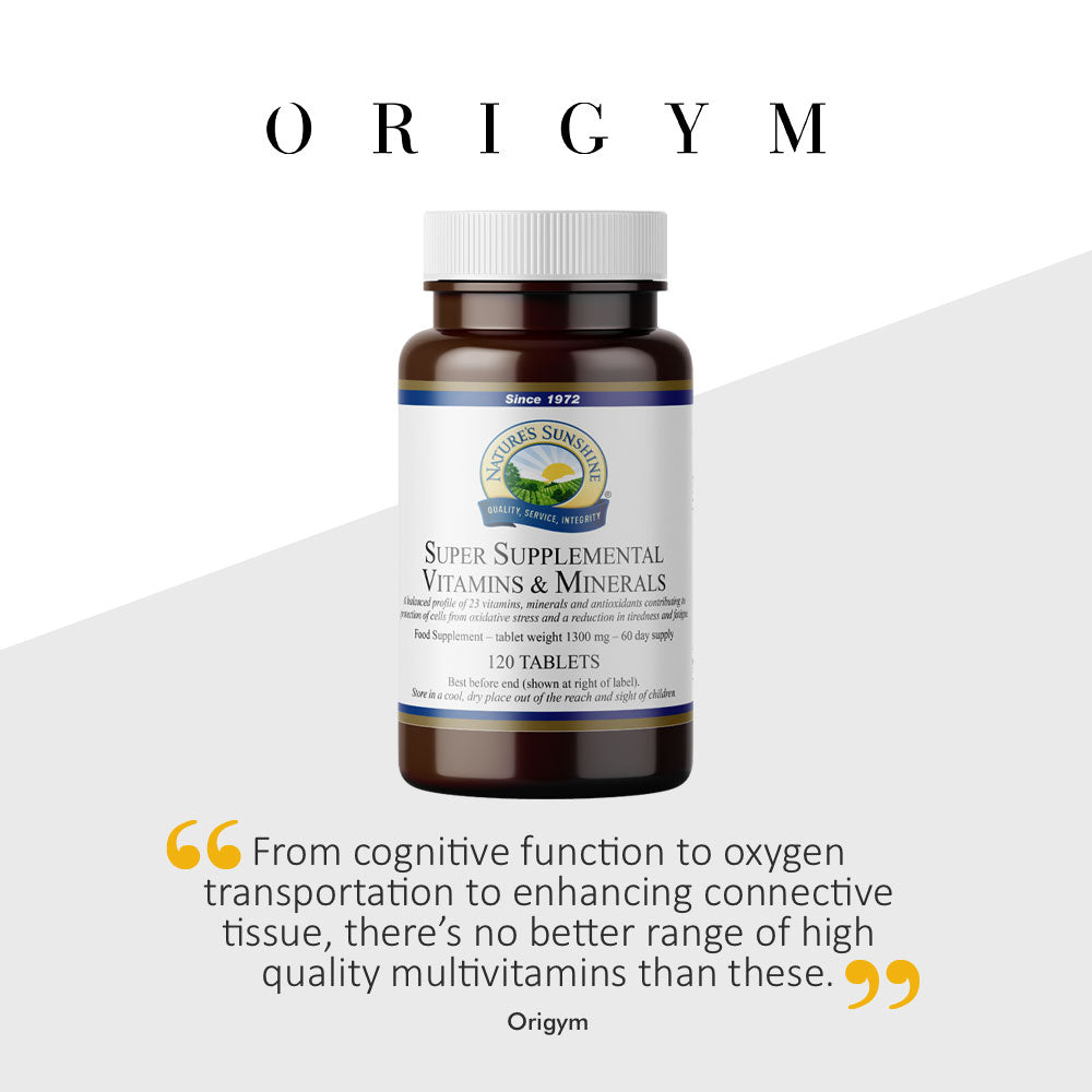 As seen in Origym, Lily & Loaf's Super Supplemental Vitamins & Minerals for optimal health.
