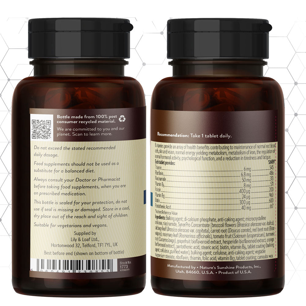 Ingredient label of Nature's Sunshine Vitamin B Complex