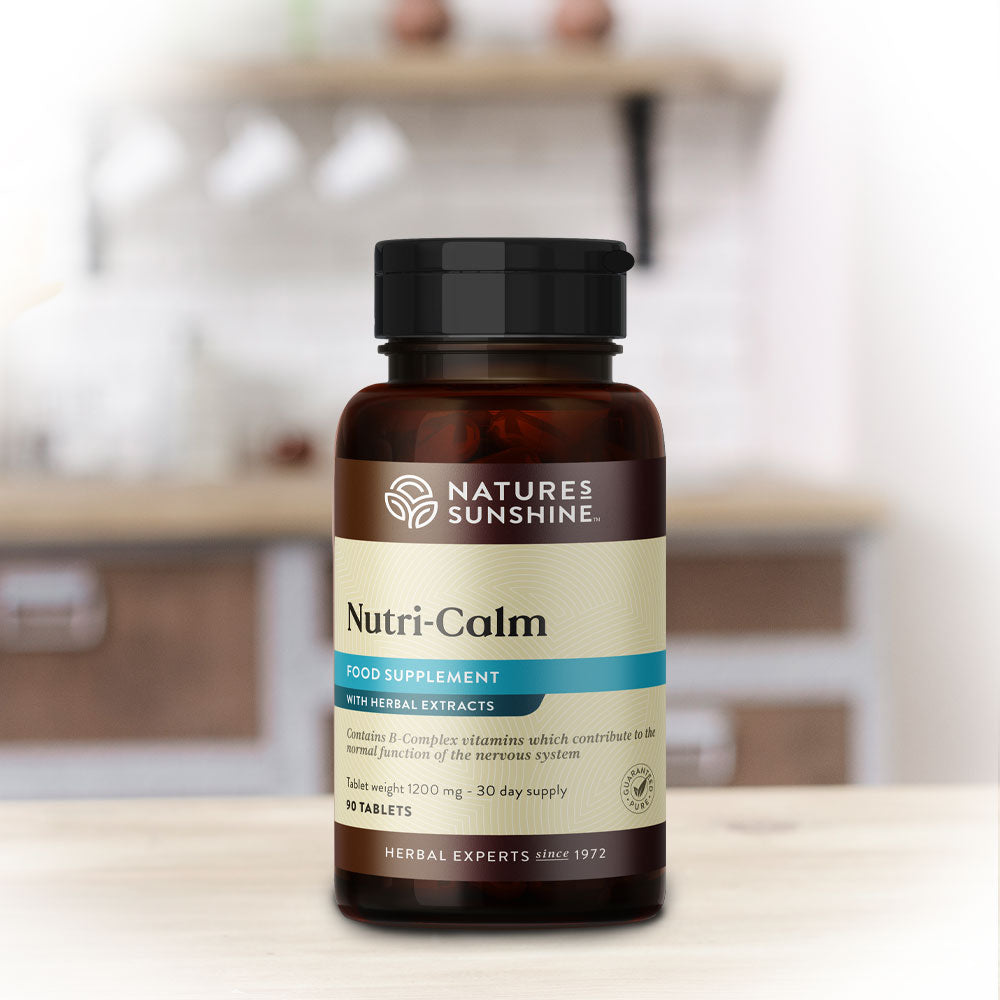 Pot of Nutri-Calm on a kitchen counter
