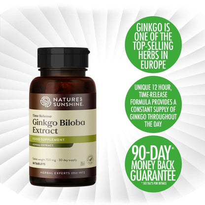Nature’s Sunshine - Ginkgo Biloba Extract - Timed Release - Tablet