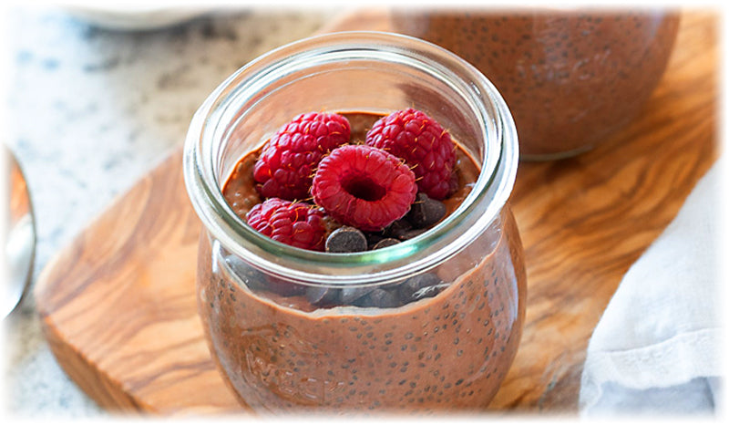 Coco-berry chia pot, a simple and delicious vegan breakfast option.