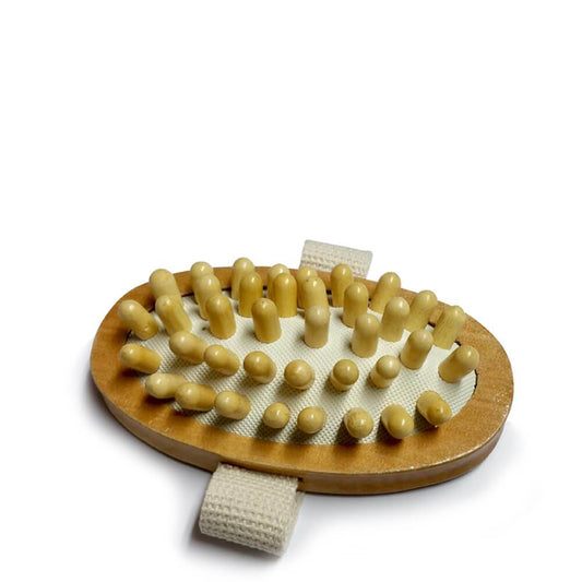 Anti Cellulite Massager, wooden brush with hand strap, boost circulation, reduce cellulite