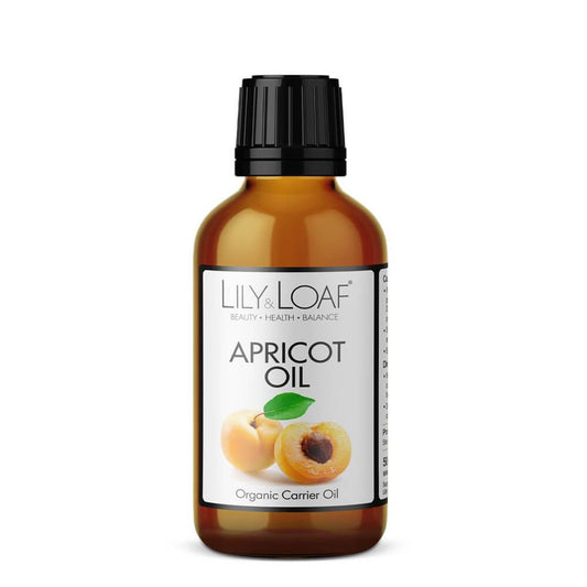 Glass Amber Bottle of Lily and Loaf Apricot Organic Carrier Oil, 50ml, Organic, Pure, Mix with favourite essential oil