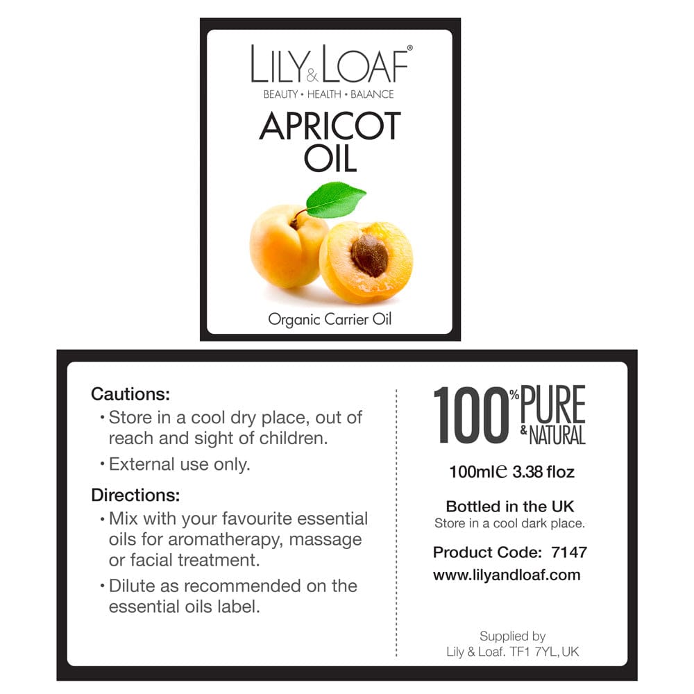 Lily and Loaf - Apricot Organic Carrier Oil (100ml) - Carrier Oil
