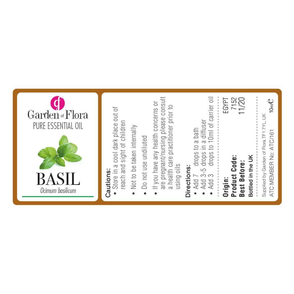 Garden of Flora - Basil Pure Essential Oil (10ml) - Essential Oil