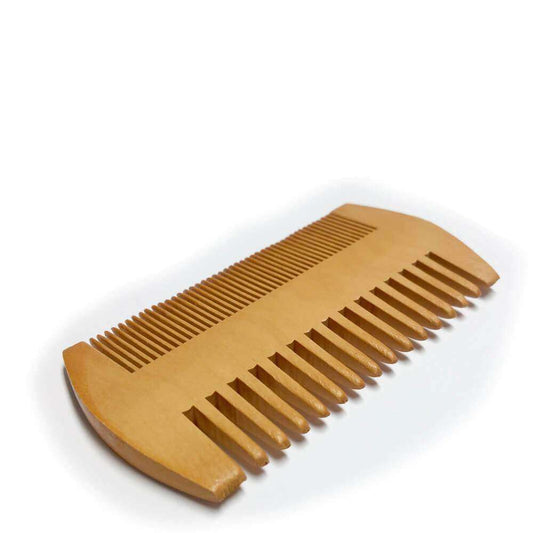 Wooden Beard Comb, double sided, fine teeth and wide teeth