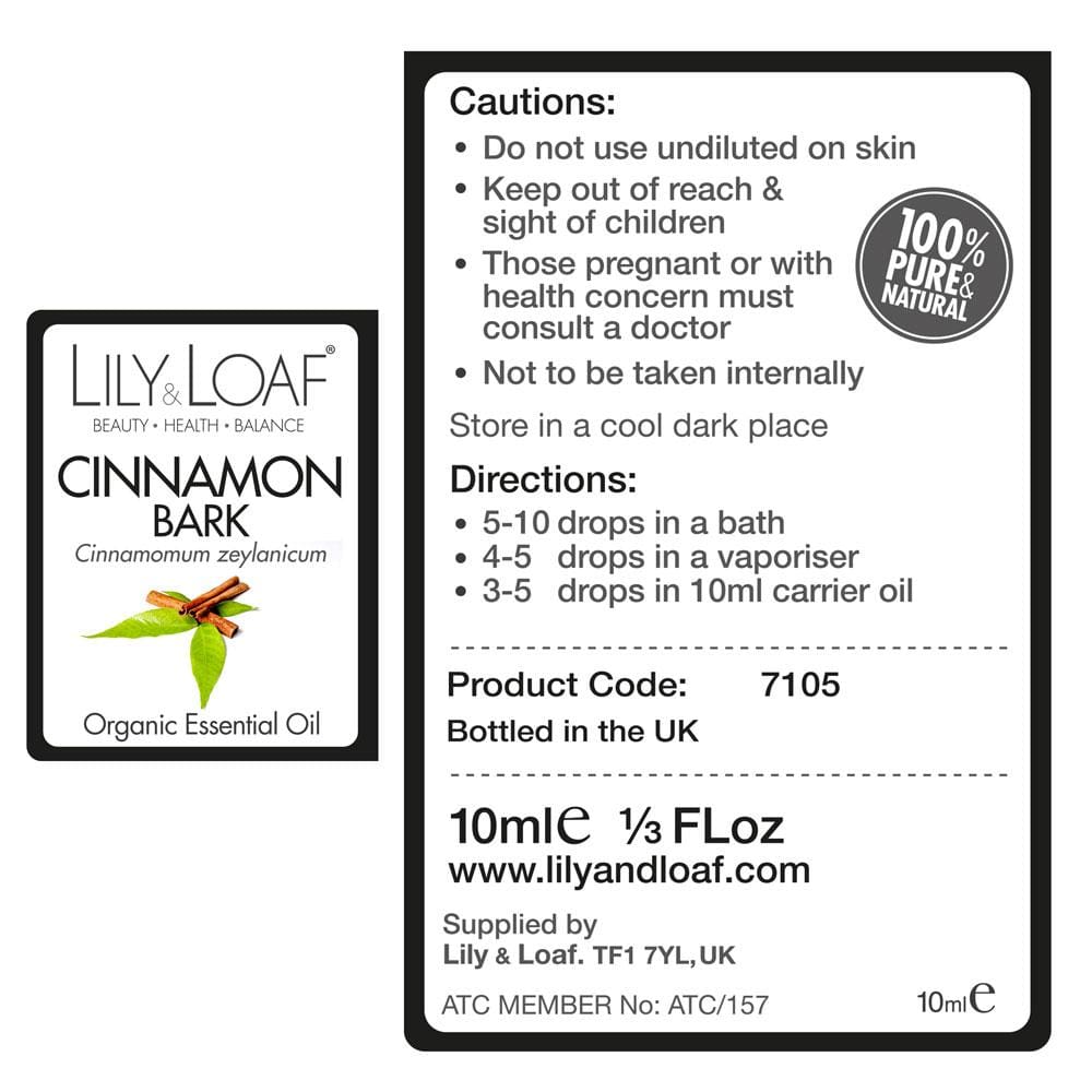 Lily and Loaf - Cinnamon Leaf Organic Essential Oil (10ml) - Essential Oil