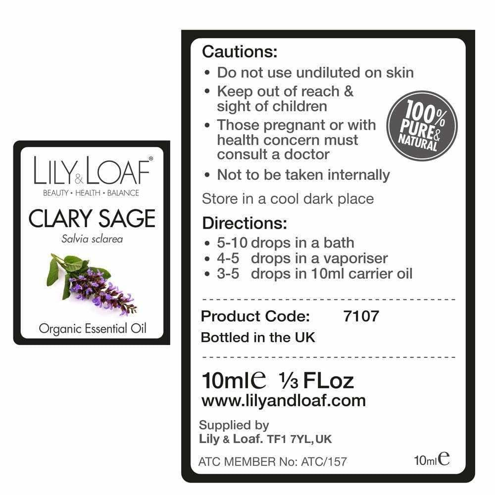Lily & Loaf - Clary Sage Organic Essential Oil 10ml - Essential Oil