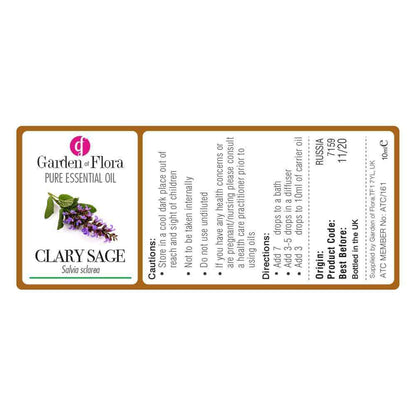 Garden of Flora - Clary Sage Pure Essential Oil 10ml - Essential Oil