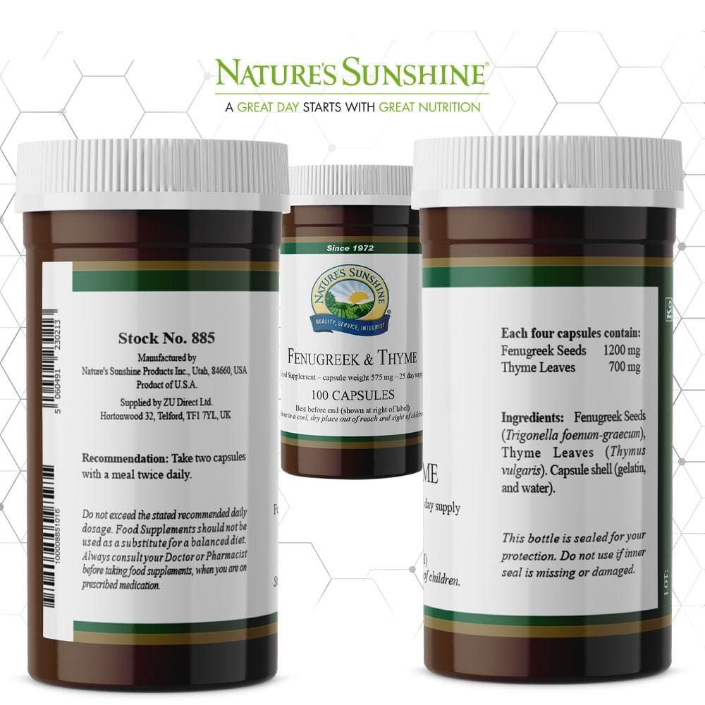 Nature’s Sunshine - Fenugreek and Thyme (100 Capsules) - Capsule