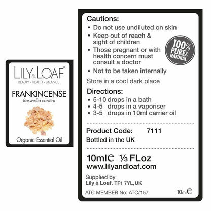 Lily & Loaf - Frankincense 10ml (Organic) - Essential Oil