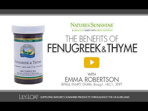A word from Health Nutritionist, Emma Robertson. Emma briefly explains, in a short audio presentation, the benefits of Fenugreek & Thyme