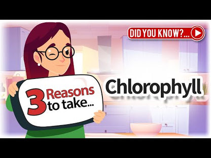 Informative video thumbnail on '3 Reasons Chlorophyll Is A Must' by Lily & Loaf.