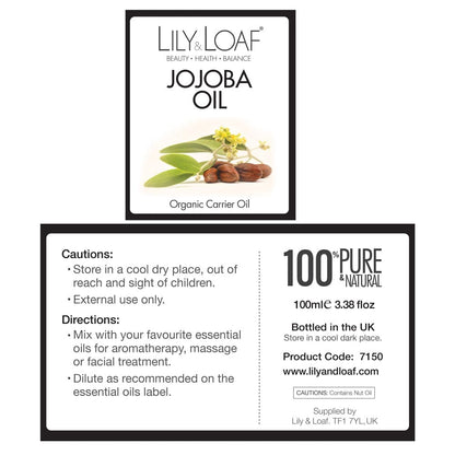 Lily and Loaf - Jojoba Organic Carrier Oil (100ml) - Carrier Oil