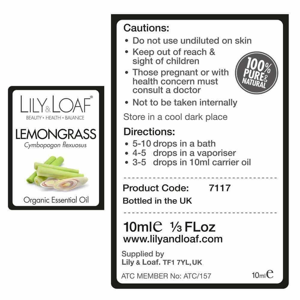 Lily & Loaf - Lemongrass 10ml (Organic) - Essential Oil